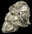 Polished Pyrite Skull With Pyritohedral Crystals #50989-1